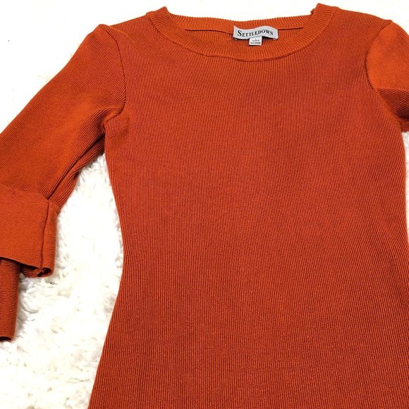 ORANGE FALL Dress with Ruffle Sleeves - Picture 5 of 5